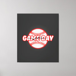Game Day Cracked Baseball Sports Graphic キャンバスプリント