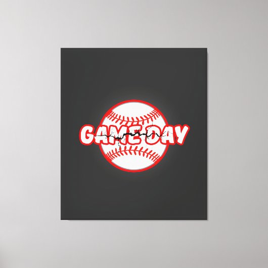 Game Day Cracked Baseball Sports Graphic キャンバスプリント (正面)