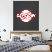 Game Day Cracked Baseball Sports Graphic キャンバスプリント (インサイチュ (寝室))
