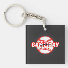 Game Day Cracked Baseball Sports Graphic キーホルダー