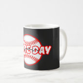 Game Day Cracked Baseball Sports Graphic コーヒーマグカップ (正面右)