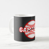 Game Day Cracked Baseball Sports Graphic コーヒーマグカップ (正面左)