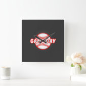 Game Day Cracked Baseball Sports Graphic スクエア壁時計 (ホーム)