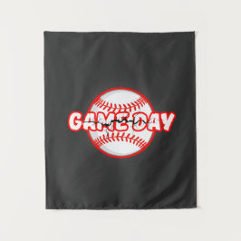 Game Day Cracked Baseball Sports Graphic タペストリー