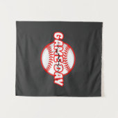 Game Day Cracked Baseball Sports Graphic タペストリー (正面(横))