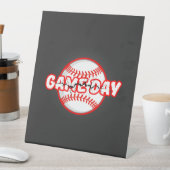 Game Day Cracked Baseball Sports Graphic 台座サイン (インサイチュ)