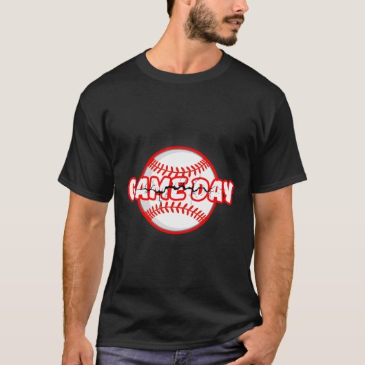Game Day Cracked Baseball Sports Graphic Tシャツ (正面)
