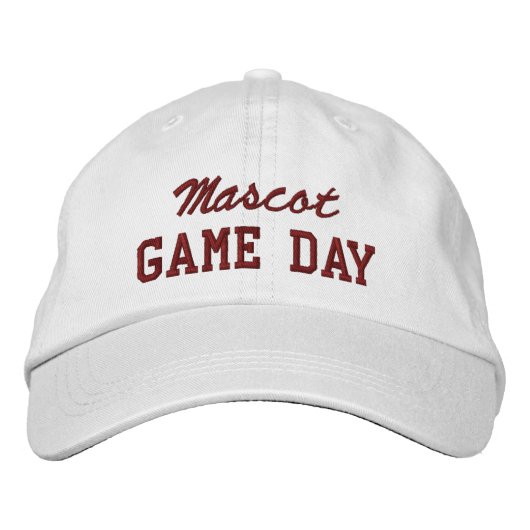 Game Day Custom Mascot or Team Name 刺繍入りキャップ (正面)