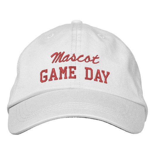 Game Day Custom Mascot or Team Name 刺繍入りキャップ (正面)