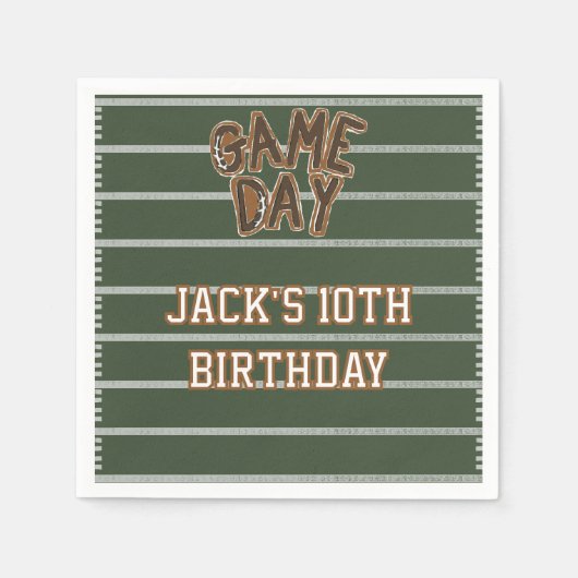 Game Day Football  スタンダードカクテルナプキン (正面)