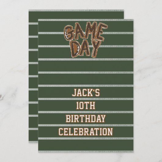 Game Day Football 招待状 (正面/裏面)