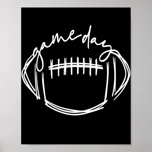 Game Day Football Game Day Vibes Football Lover ポスター (正面)