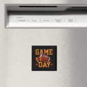 Game Day Football Season Football Mama Orange Bow  マグネット (インサイチュ (食洗機))