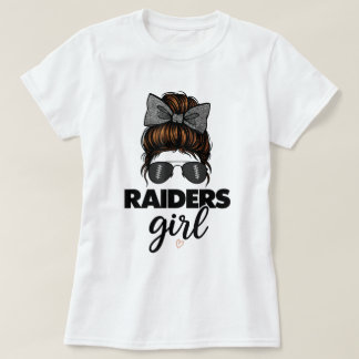 Game Day Girl Messy Bun Football Fan Tシャツ