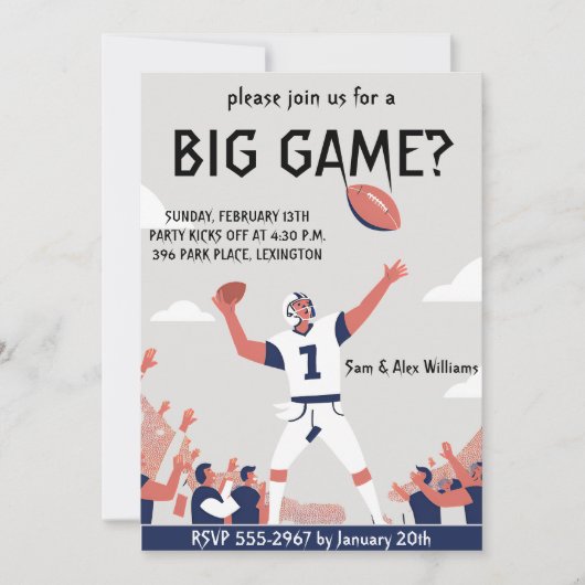 「Game Day Glory: すごい Bowl Bash 2025」 招待状 (正面)