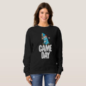 Game Day Gnome  Baseball Game Celebration Women スウェットシャツ (正面フル)