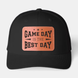 Game Day Is The Best Day Leather Patch Trucker Hat