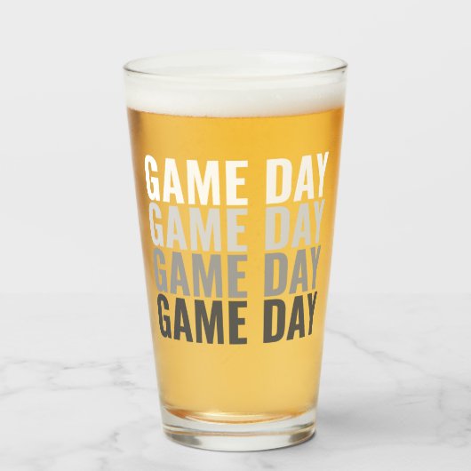 Game Day Repeat Bold Pint Glass タンブラーグラス (ドリンク正面)