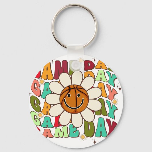 game day, retro, vintage キーホルダー (正面)
