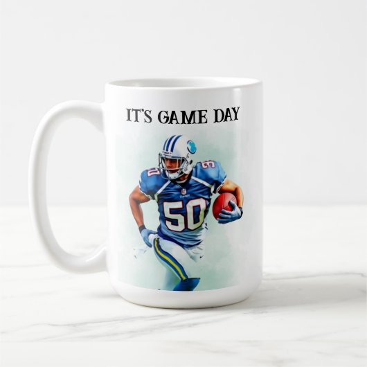 Game Day Running American Football 50th birthday コーヒーマグカップ (左)