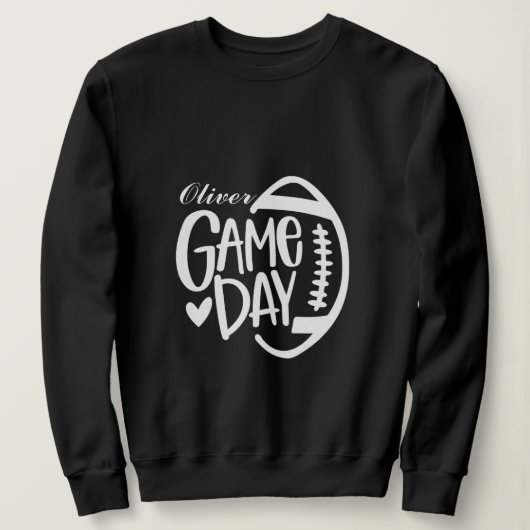Game Day Sweatshirts Womens With Kids Name スウェットシャツ (デザイン正面)