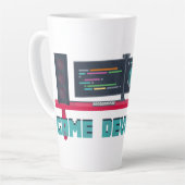 Game Developer Latte Mug - Blue Letters カフェラテマグ (左アングル)