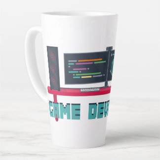 Game Developer Latte Mug - Blue Letters カフェラテマグ