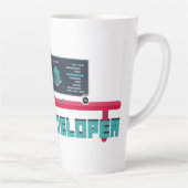 Game Developer Latte Mug - Blue Letters カフェラテマグ (右)