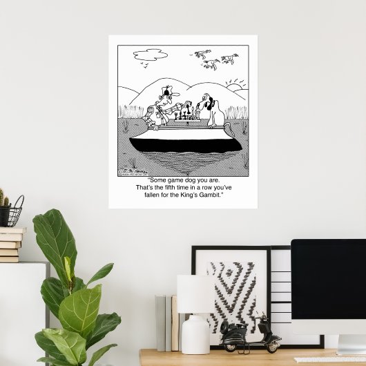 Game Dog Plays Chess ポスター (ホームオフィス)