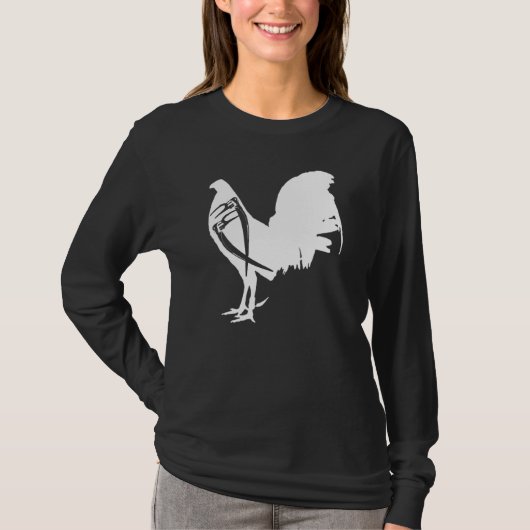 Game Fowl Gallegos Rooster Chicken White soy galle Tシャツ (正面)