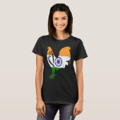 Game fowl India Indian flag gaff rooster Gamefowl Tシャツ (正面フル)
