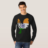 Game fowl India Indian flag gaff rooster Gamefowl  Tシャツ (正面フル)