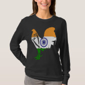 Game fowl India Indian flag gaff rooster Gamefowl  Tシャツ (正面)