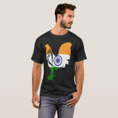 Game fowl India Indian flag gaff rooster Gamefowl  Tシャツ (正面フル)