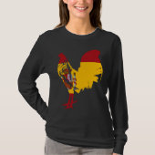 Game fowl Spain Spanish flag gaff rooster Gamefowl Tシャツ (正面)