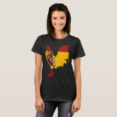 Game fowl Spain Spanish flag gaff rooster Gamefowl Tシャツ (正面フル)