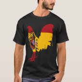Game fowl Spain Spanish flag gaff rooster Gamefowl Tシャツ (正面)