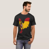 Game fowl Spain Spanish flag gaff rooster Gamefowl Tシャツ (正面フル)