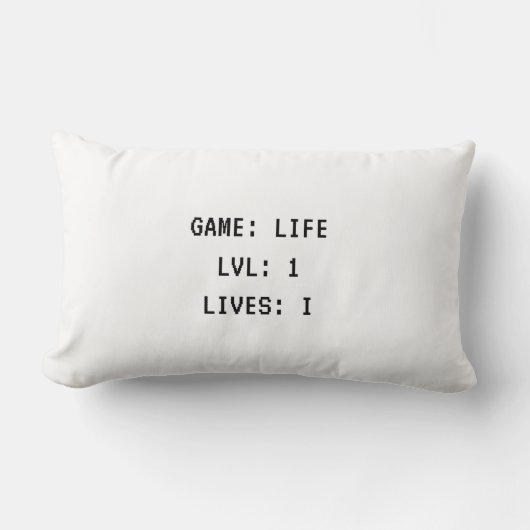 Game Life Level 1 Life 1 Pillow ランバークッション (正面)