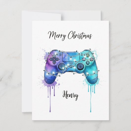 Game Lover Christmas Card Custom Gift Idea シーズンカード (正面)