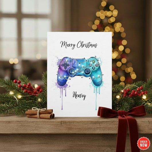 Game Lover Christmas Card Custom Gift Idea シーズンカード