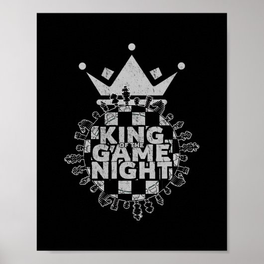 Game Night King Board Game Geek Funny Gamer ポスター (正面)