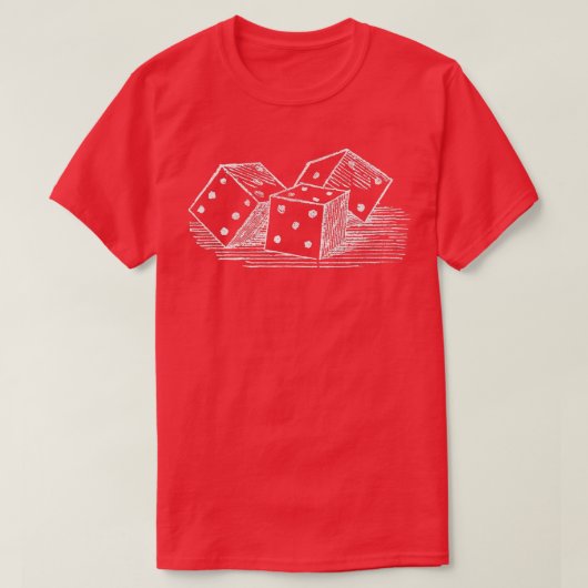 Game Night Party Casino Games Retro Dice Player  Tシャツ (デザイン正面)