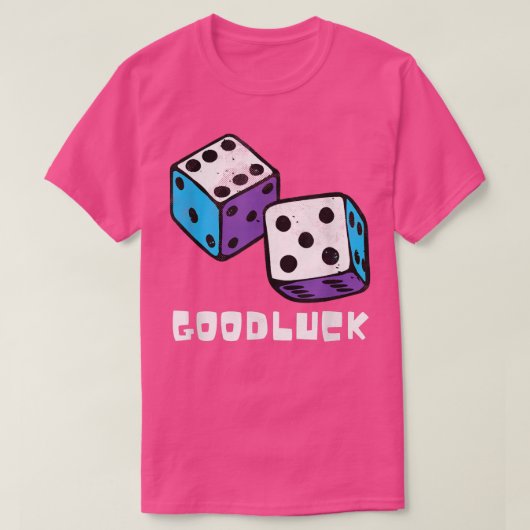 Game Night Party Casino Games Retro Good Luck Dice Tシャツ (デザイン正面)