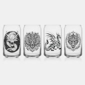 Game Night Unique Dragons 4 Personalize Text ガラス缶 (裏面)