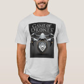 Game of Drones – Stark Direwolf Drone Emblem Tシャツ (正面)