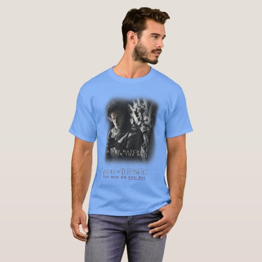 Game ofhrones Jon Snow I Amhe Watcher Onhe Wall bo Tシャツ (正面フル)