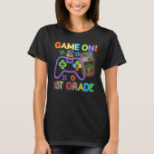 Game On 1st Grade Back To School 1st Grade Neon Vi Tシャツ (正面)