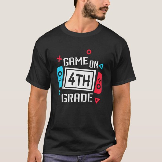 Game On 4th Grade Boys Kids Fourth Grade Back To S Tシャツ (正面)