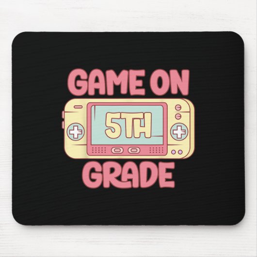 Game On 5th Grade Cool Video Game Ck To School Kid マウスパッド (正面)